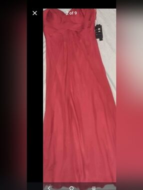 Red Strapless A-Line Maxi Skirt